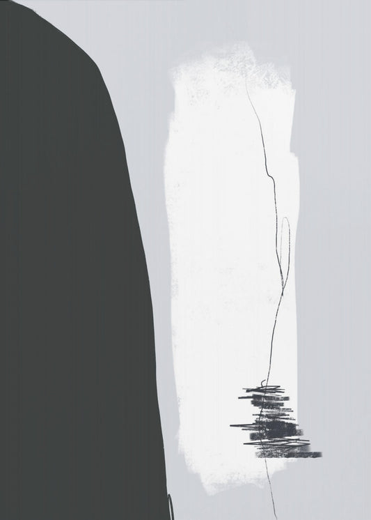 Schwarze Form vor hellem Hintergrund | Leinwand