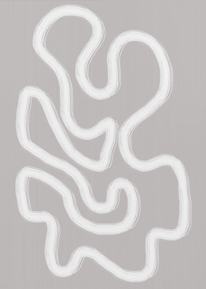 Abstrakte Kunst mit fließenden weißen Linien | Leinwand