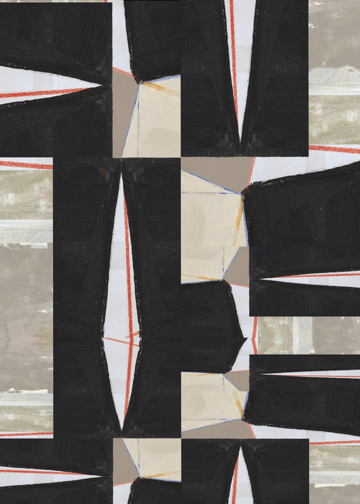 Abstraktes schwarzes Puzzle 2 | Poster