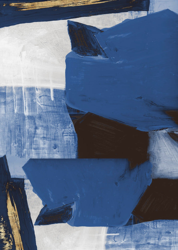 Marineblaue Goldformen 2 | Leinwand
