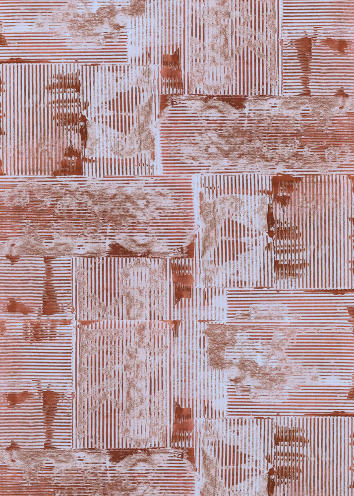 Zinnoberrote weiche Linien Textur Nr. 2 Druck | Leinwand