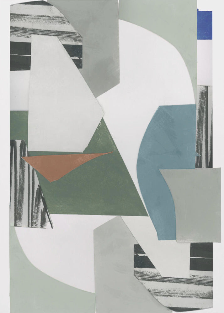 Neutraler geometrischer Druck Nr. 1 | Leinwand