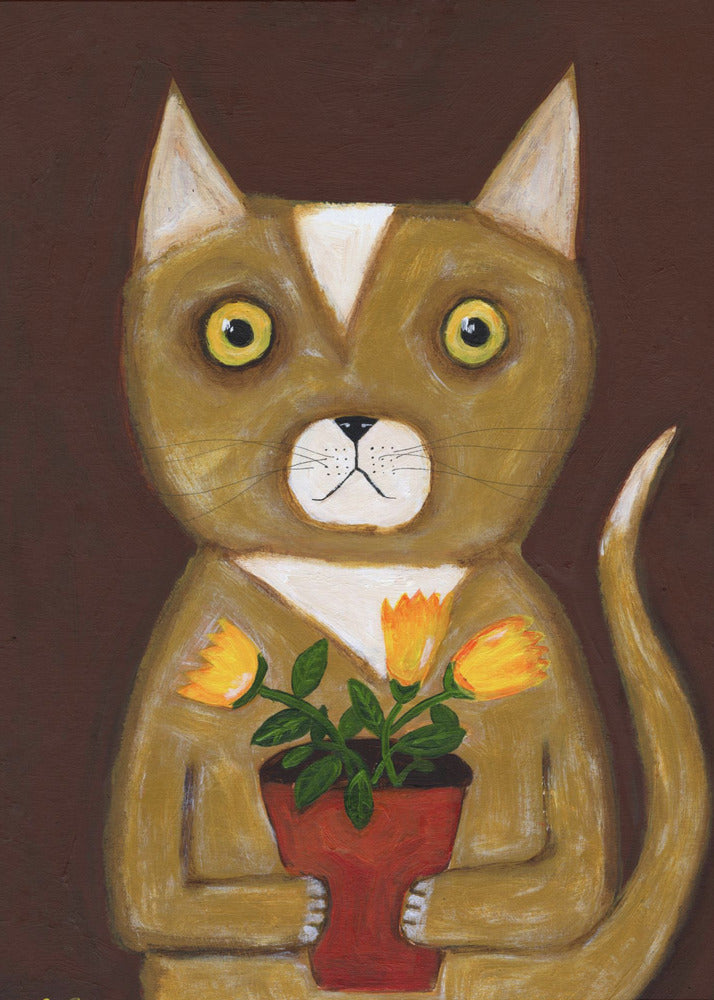 Topfpflanze Katze | Poster
