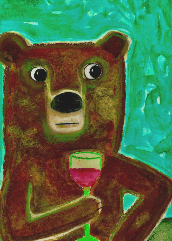Herr Bär an der Bar | Leinwand