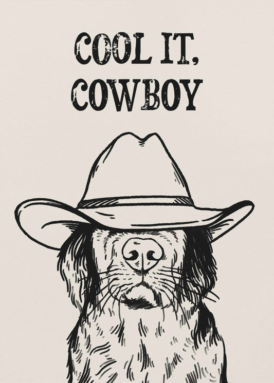 Cool it Cowboy Schwarz | Leinwand