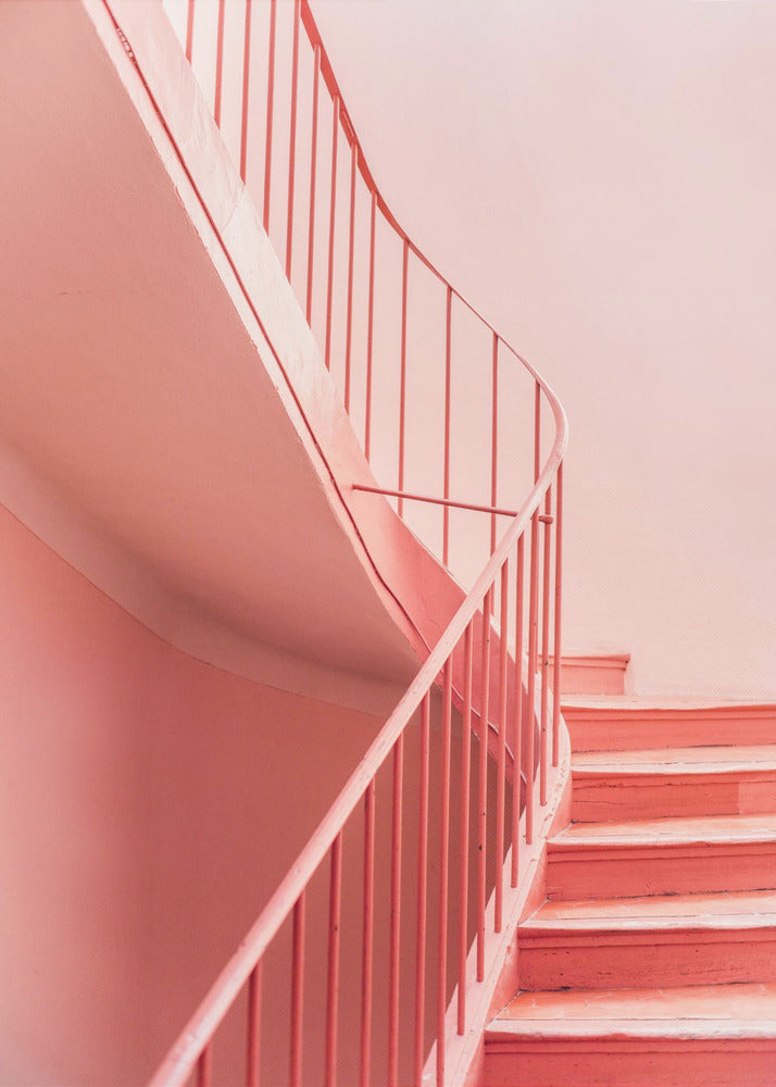 Pink Steps Cannes | Architektonischer Minimalismus | Leinwand