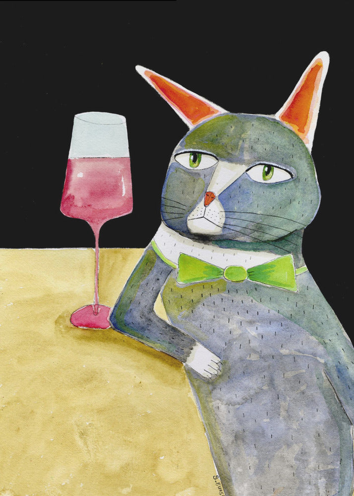 Barkatze mit Fliege | Poster