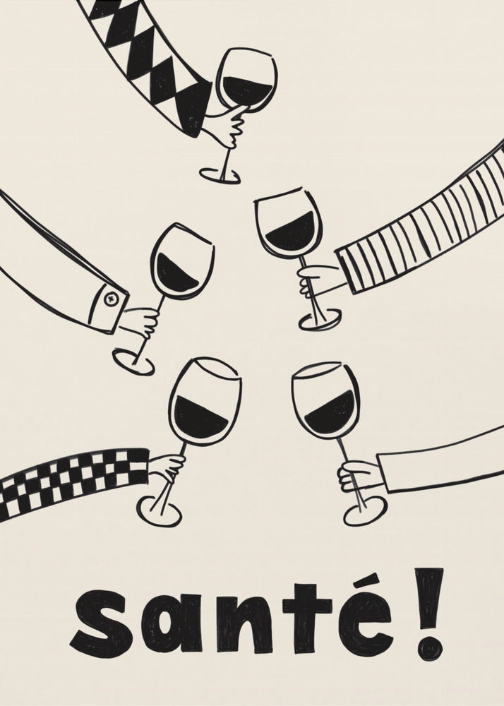 Santé Weinparty mit Freunden | Poster