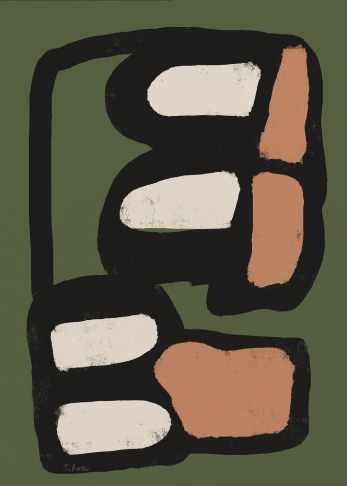 Ovales abstraktes Grün | Poster