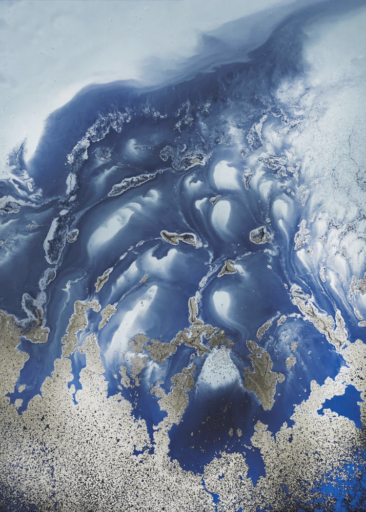 Beruhigend - "Ocean Wave Waltz 1" - Aquarellwellen | Leinwand