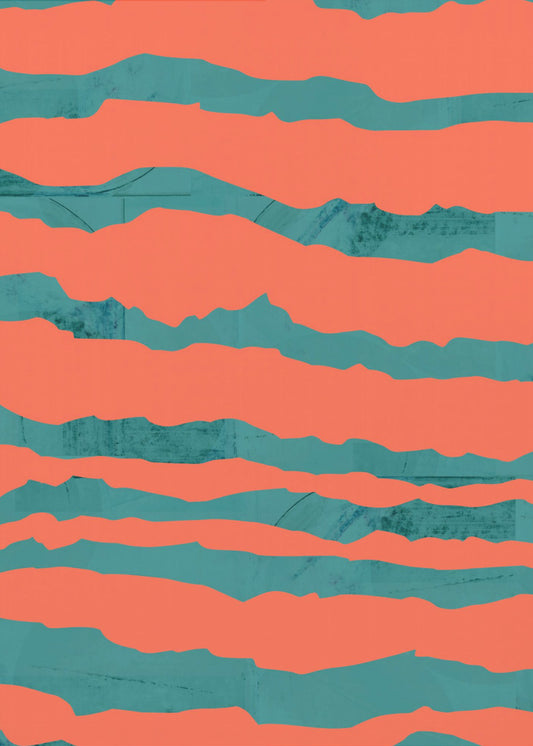 Turquoise & Coral Abstraction 3 | Canvas