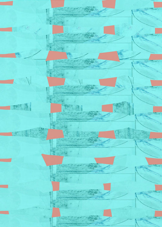 Turquoise & Coral Abstraction 8 | Canvas