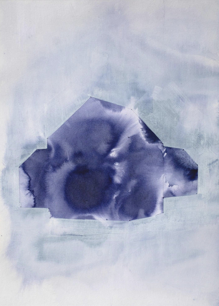 Geometrische Form in tiefem Indigo | Leinwand