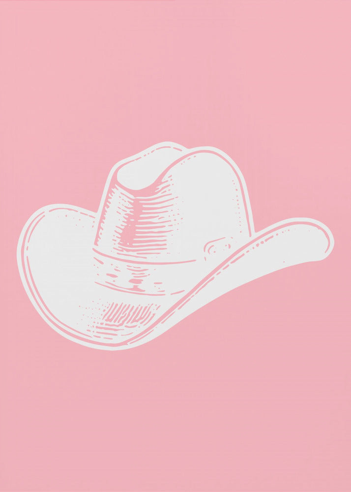 Rosa Cowboyhut | Leinwand