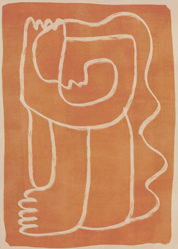 Abstrakte Linienkunst Figur | Leinwand