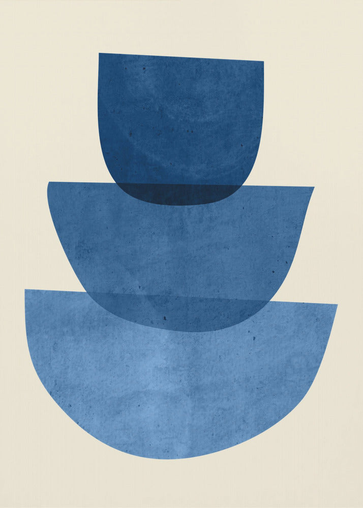 Geometric Abstract Shapes Blue | Canvas
