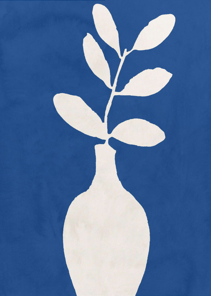 Weiße Vase und Blätter | Poster