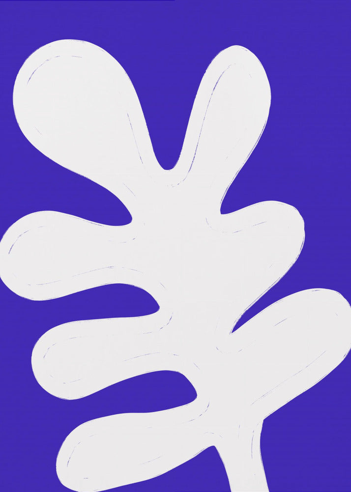 Blatt auf blauer Leinwand | Leinwand