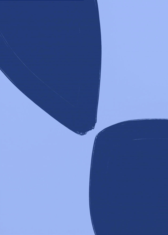 Blaue Blütenblattformen | Leinwand