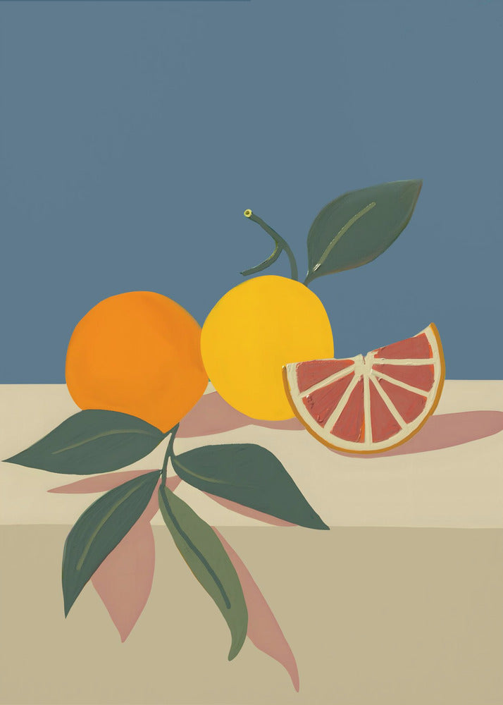 Orange und gelbe Zitrusfrüchte | Leinwand