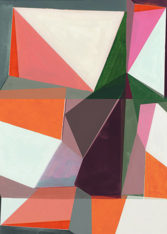 Geometrisches Abstrakt in leuchtenden Farbtönen | Poster