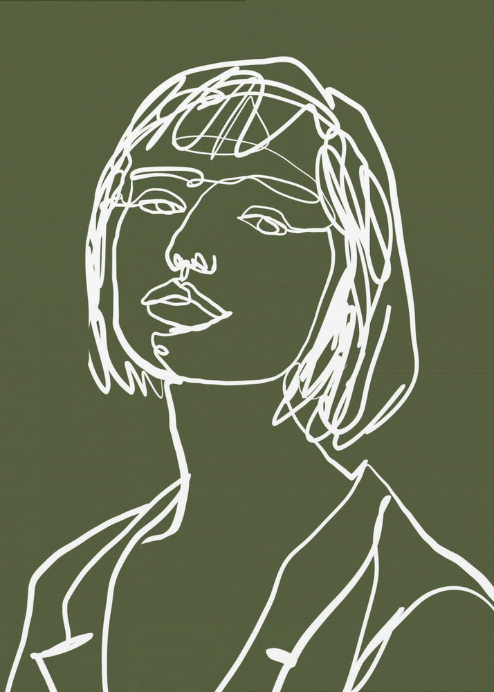 Line Art weiblich grün | Poster