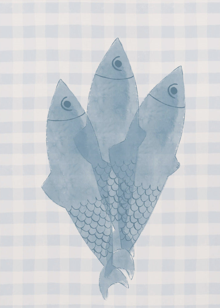 Drei blaue Fische | Poster