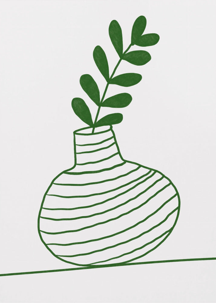 Grüne Vasenlinien | Leinwand