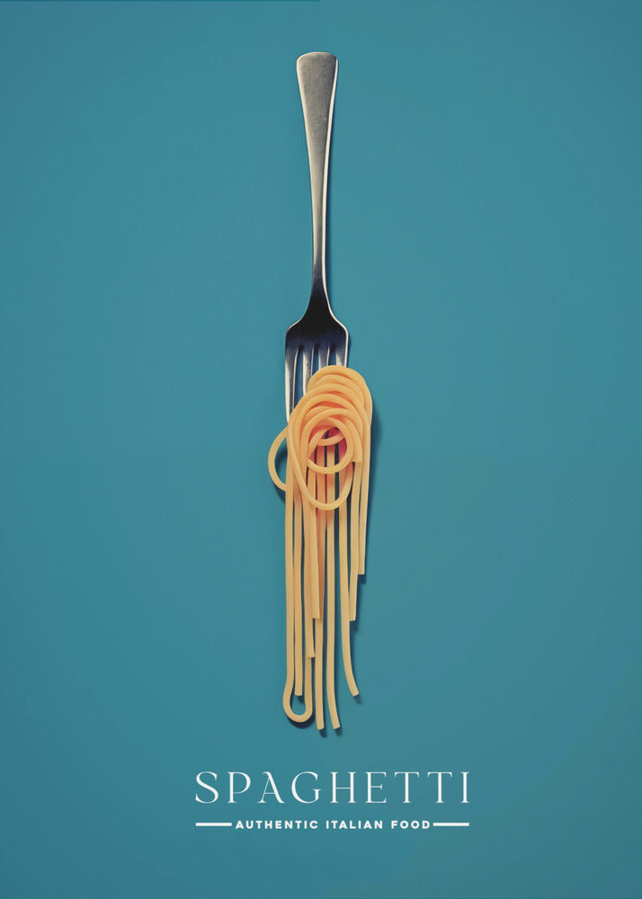 Eine in Spaghetti gewickelte Gabel | Leinwand