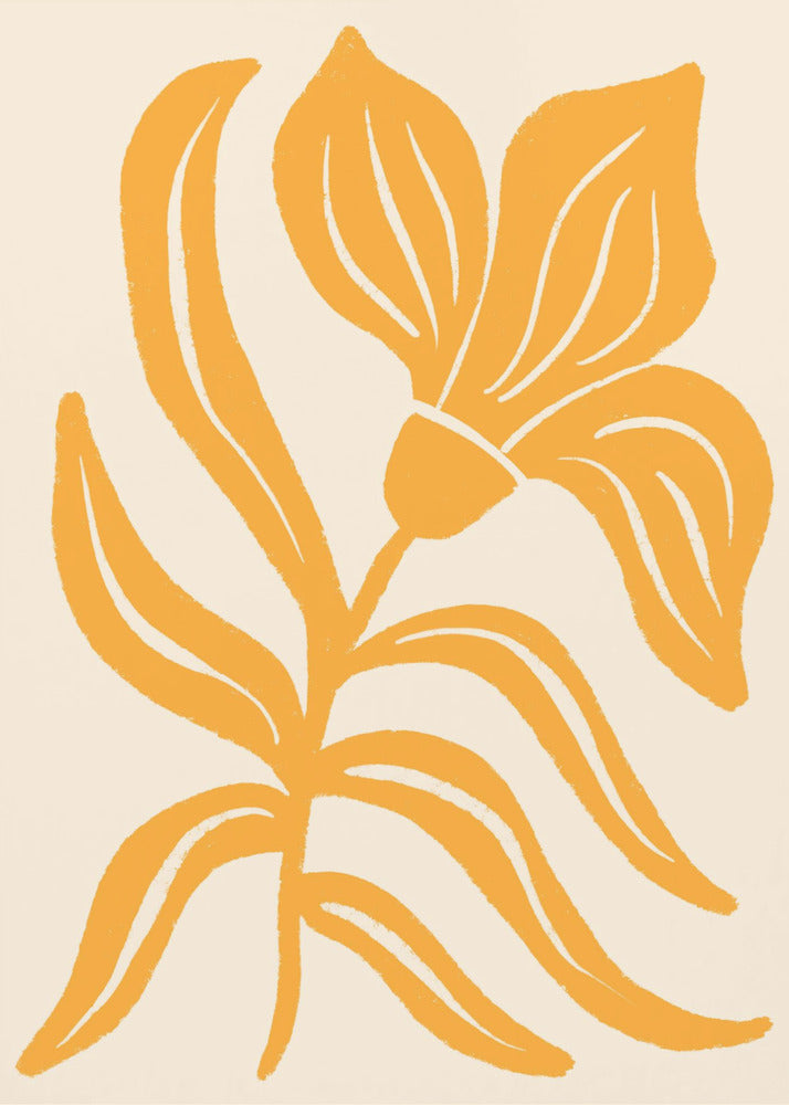 Abstrakte gelbe stilisierte Tulpe | Poster
