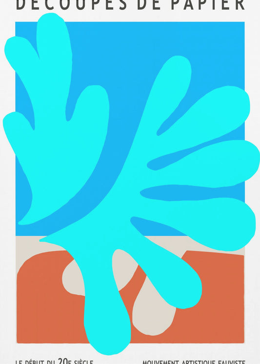 Organische Formen und leuchtende Blautöne | Poster