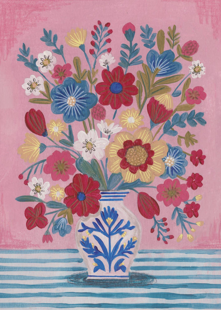 Vase mit üppigem Blumenstillleben | Poster