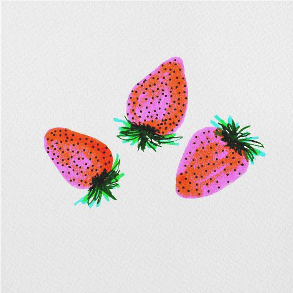 Roter Lavendel, süße Erdbeeren, Obst | Poster