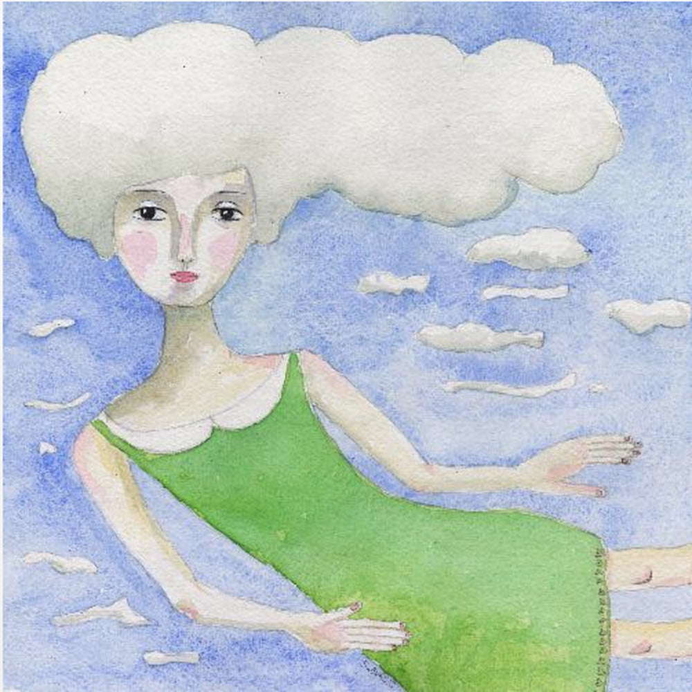 Kopf in den Wolken | Leinwand