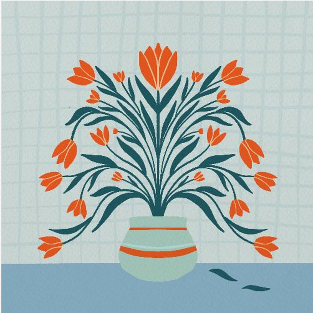 Tulpen in einer Vase - türkis | Poster