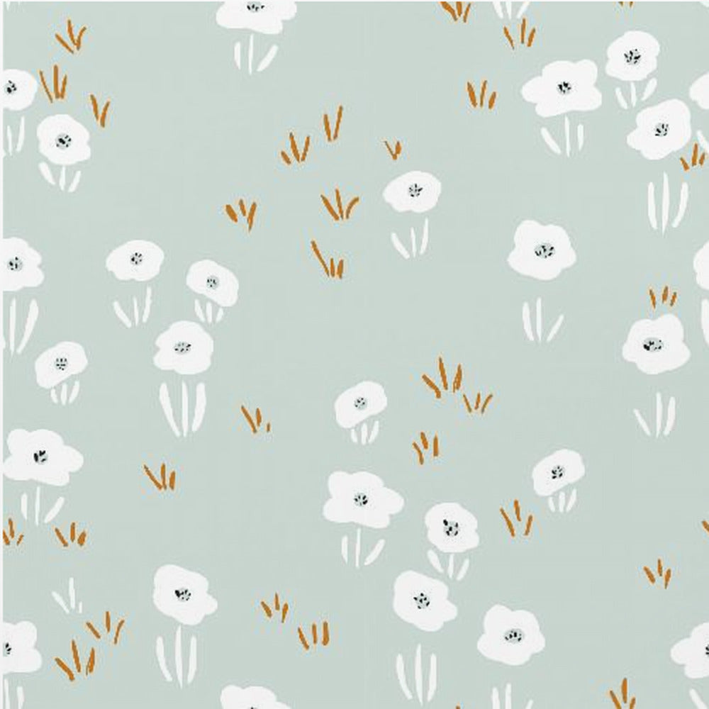Minimalistisches Wildblumenwiese-Mintmuster | Leinwand