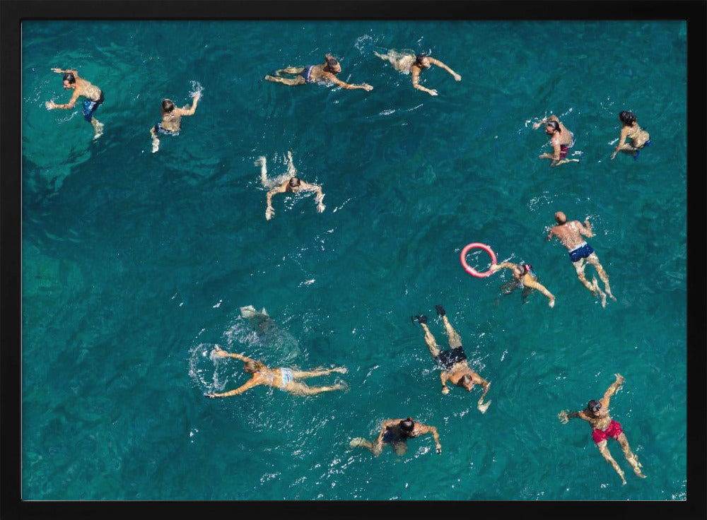 Schwimmen im blauen Wasser | Poster