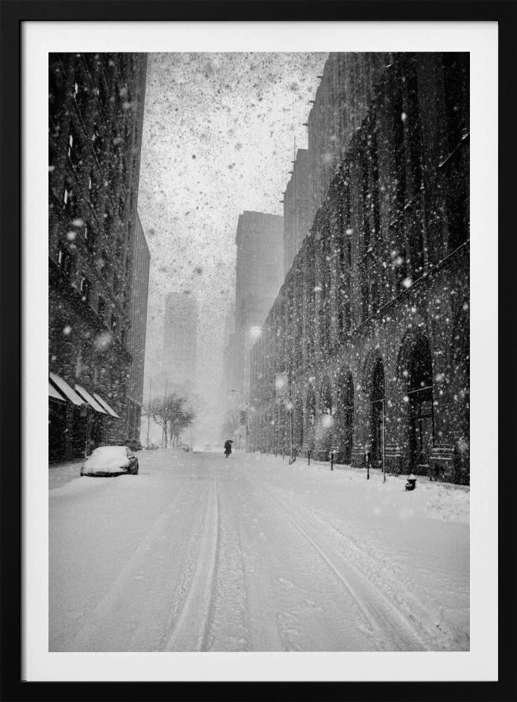 New York Walker im Schneesturm | Poster