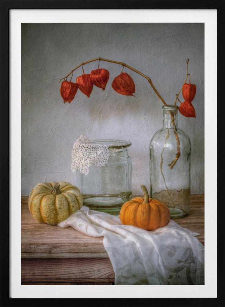 Stillleben mit Physalis und Kürbis | Poster