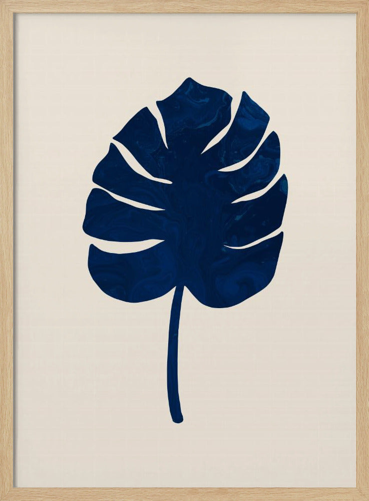 Monstera Marmor Blau | Poster