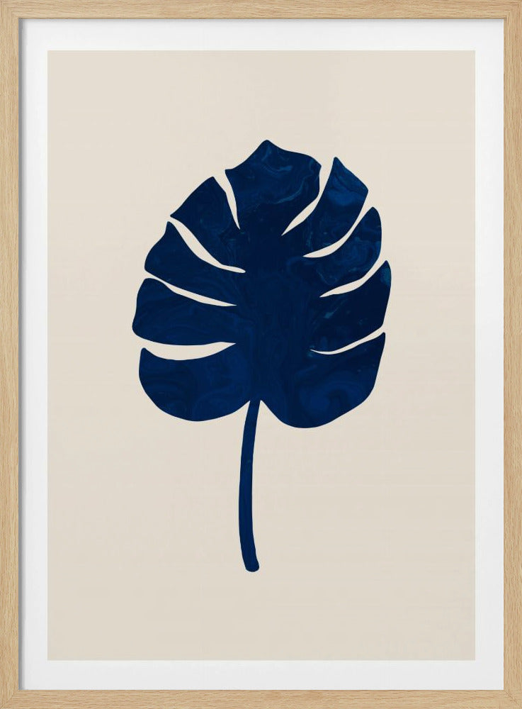Monstera Marmor Blau | Poster