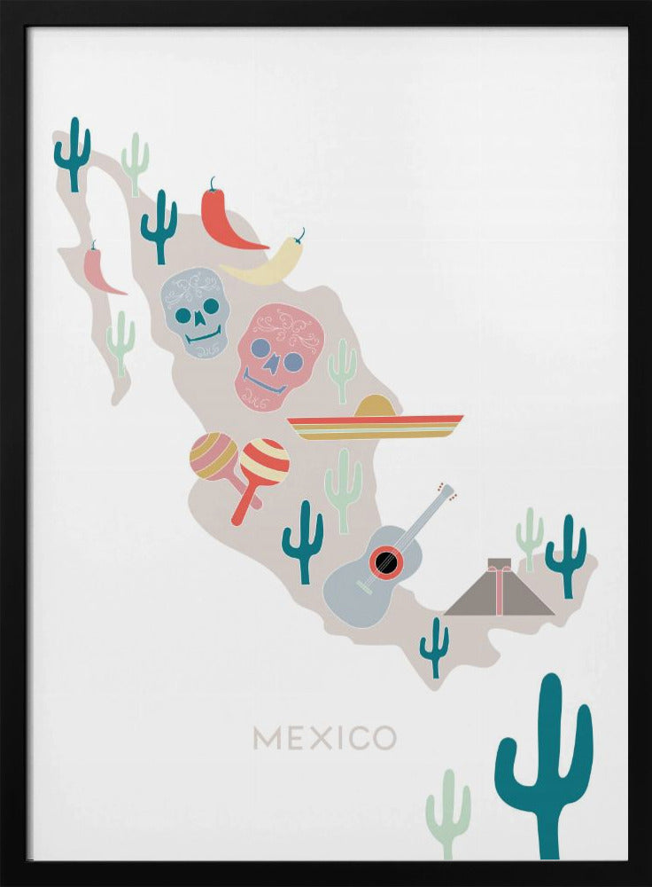 Mexiko Karte Nr. 1 | Poster