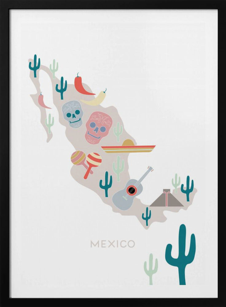 Mexiko Karte Nr. 1 | Poster