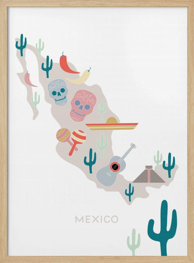 Mexiko Karte Nr. 1 | Poster