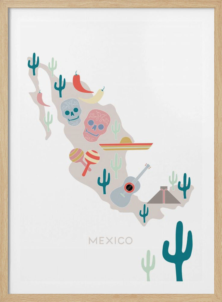 Mexiko Karte Nr. 1 | Poster