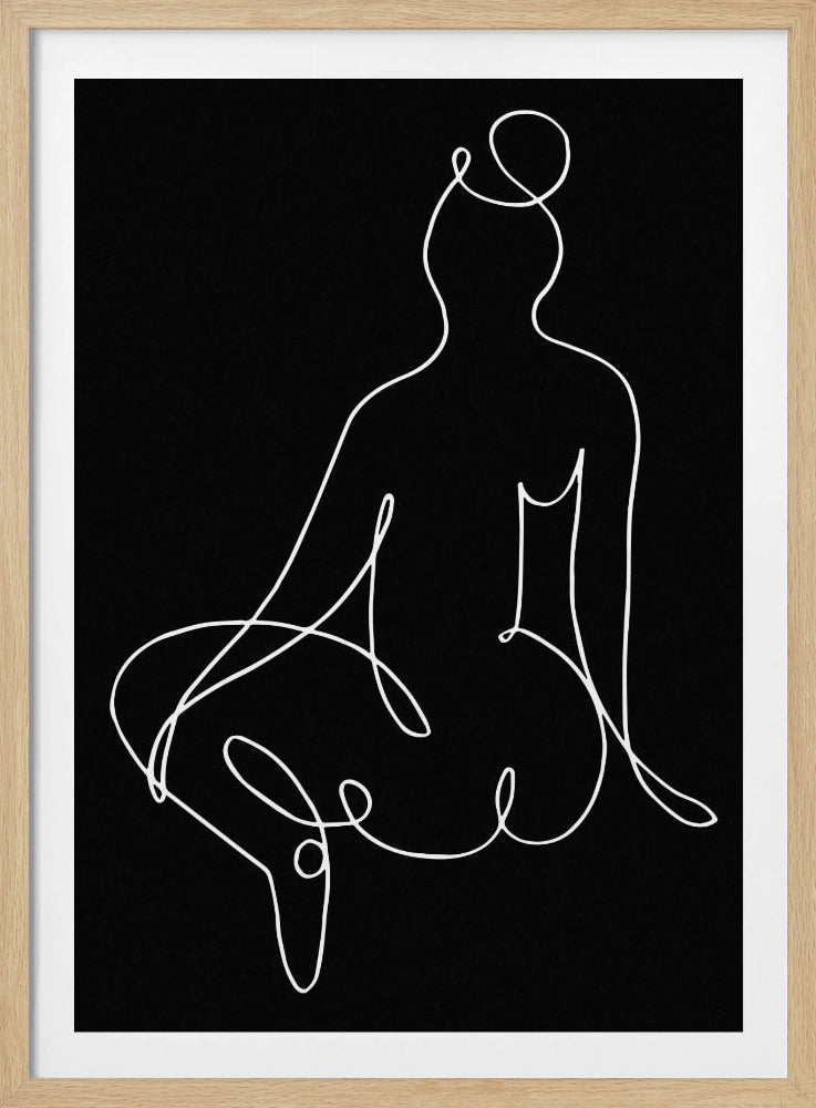 lineart_nude black pica_002_Schwarz | Poster