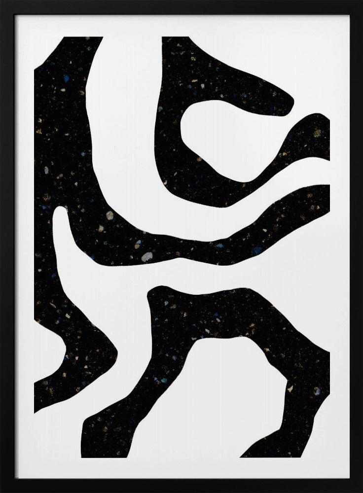 Organische schwarze Formen mit gesprenkelten Mustern | Poster