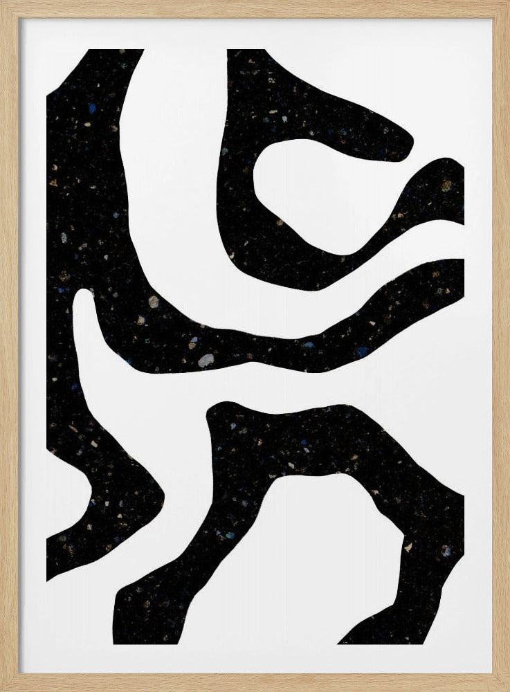 Organische schwarze Formen mit gesprenkelten Mustern | Poster