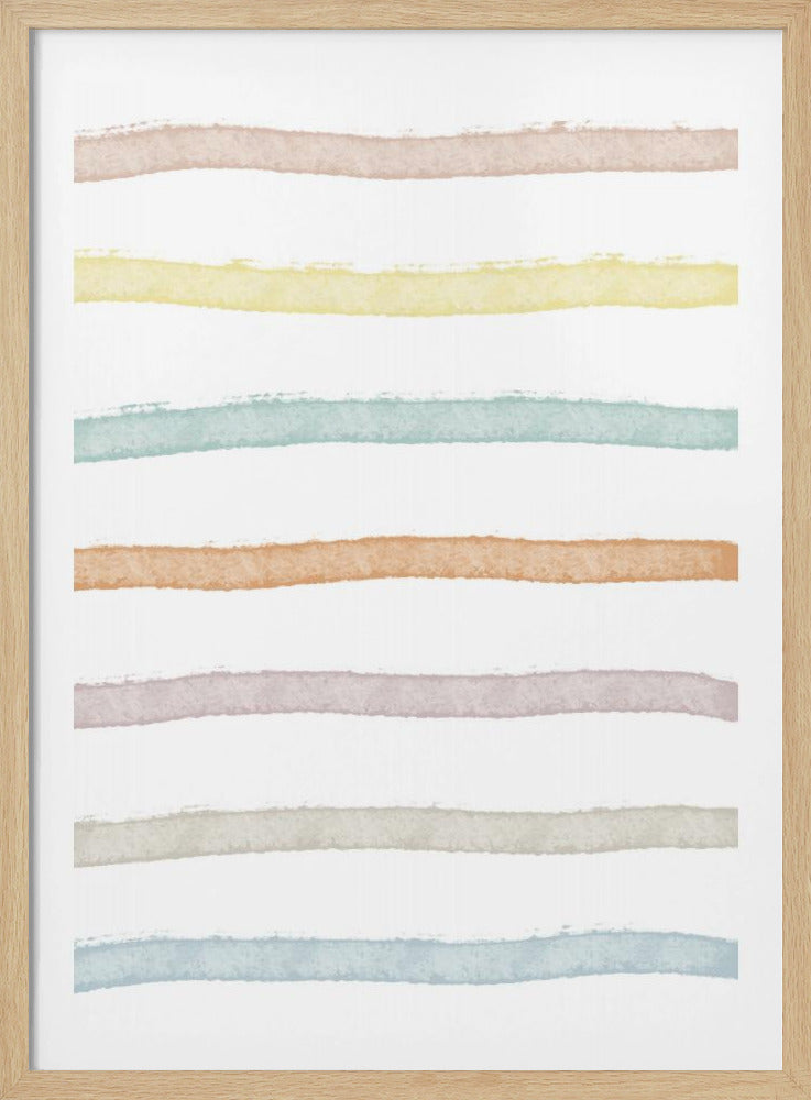 Pastellfarbene Horizontlinien | Poster