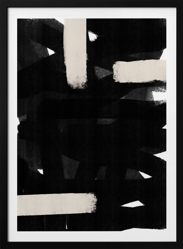 Monochrome Pinselstriche | Poster